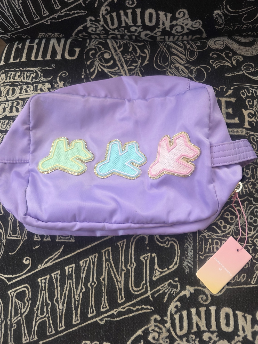 Stoney Clover Cosmetic Pouch with Pastel Airplane Patches